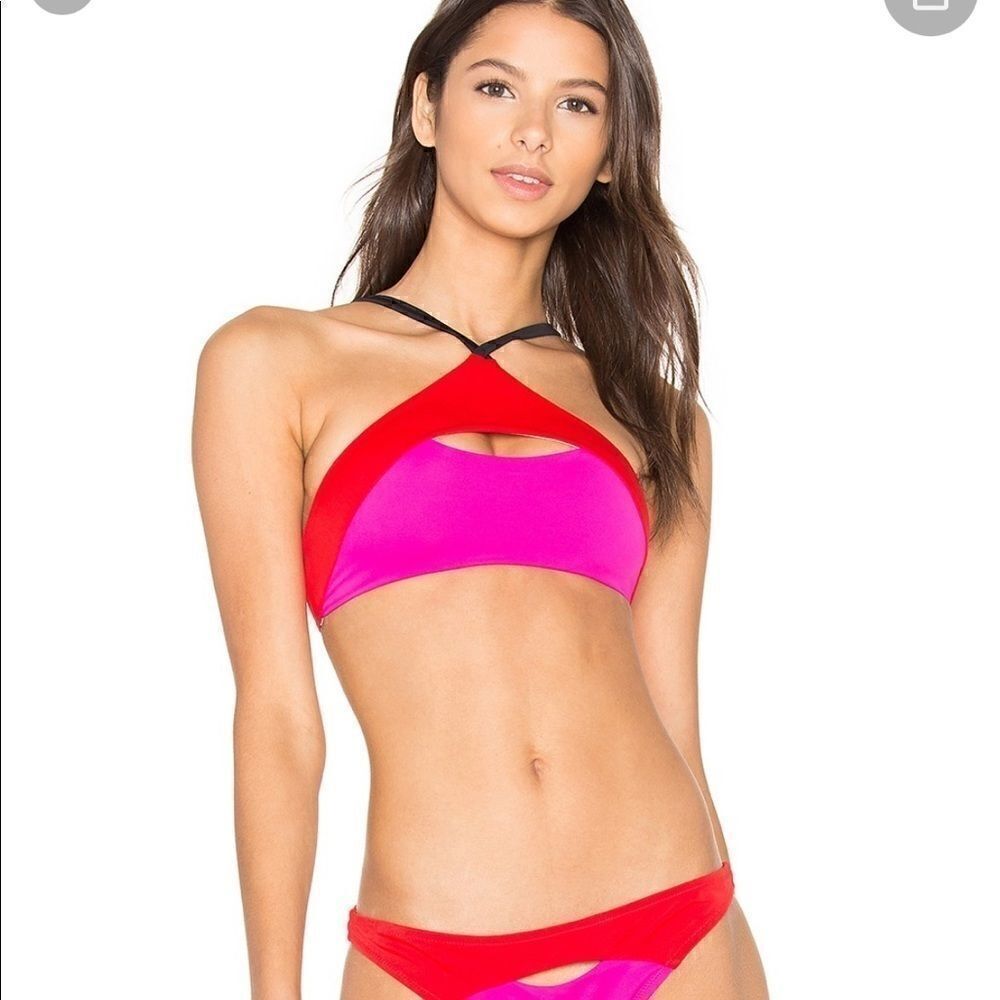 Alenya Bikini Top in Pink Red & Black by Agent Provocateur